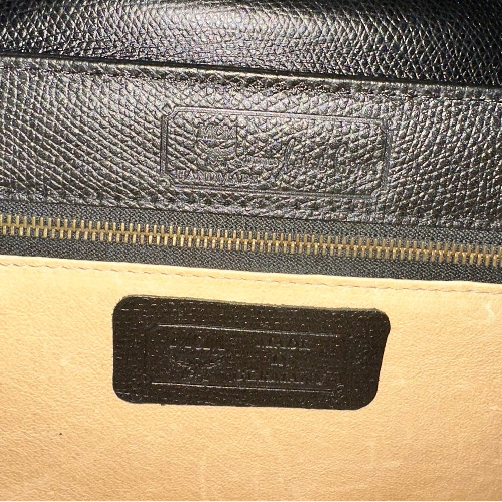 MCM Mini Heritage Satchel | Vintage | Black | Gold | Top Handle | Kelly - Picture 9 of 16